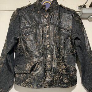 NEW H & D CLASSIC LEATHER DENIM JACKETS SIZE M